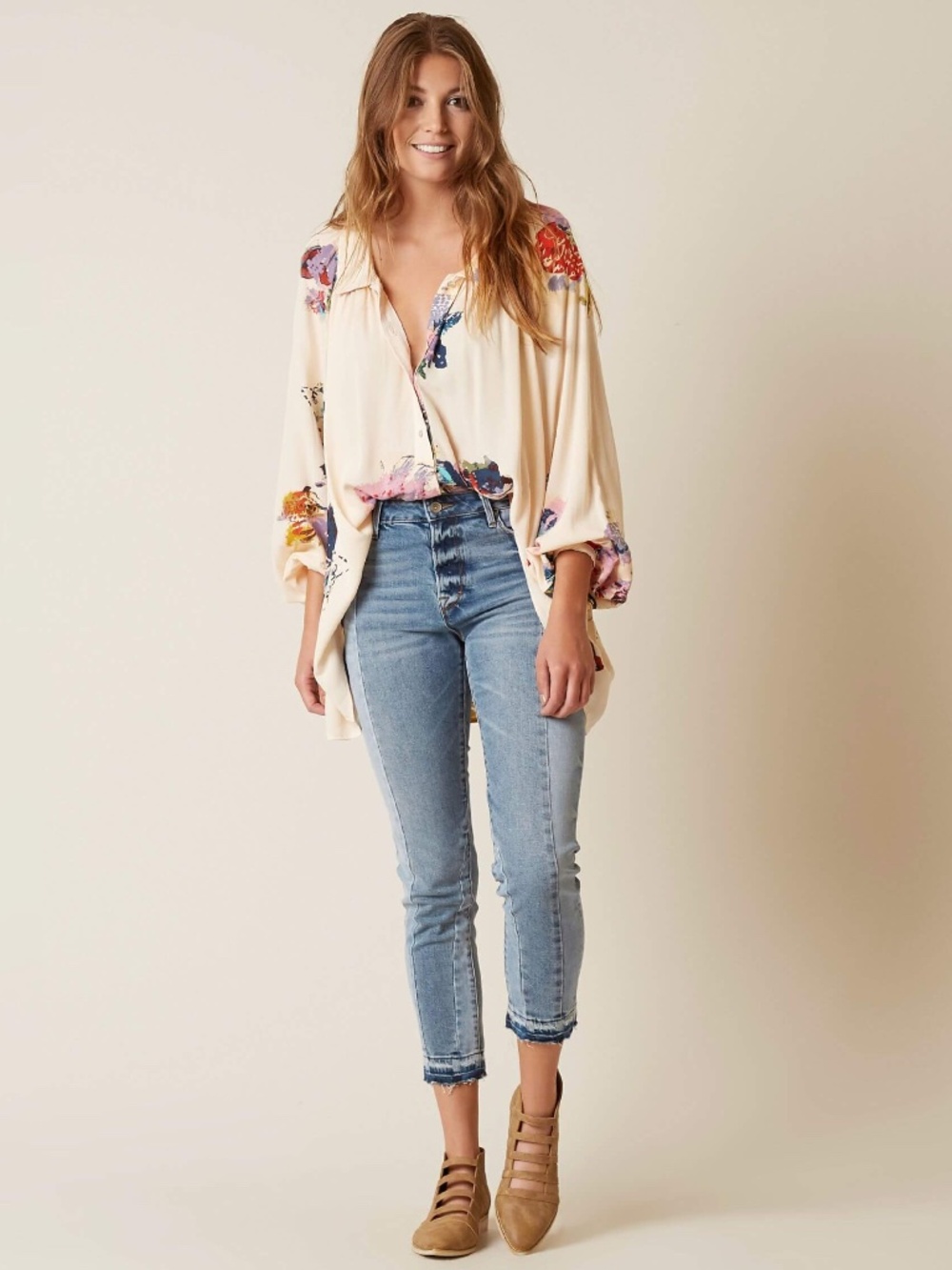 Free People Meadow Lark Shirt Blouse Size S - Picture 3 of 13